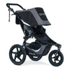 My Store BOB Gear Revolution Flex 3.0 Duallie jogging stroller in Graphite Black with two child seats and adjustable canopy.
