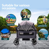 Lightweight My Store luxury double wagon stroller with adjustable handle, canopy, tray, cup holder, suitable for newborns and toddlers.