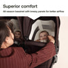 Bugaboo Donkey 6 single-to-double all-terrain stroller in cocoa brown, suitable for newborns and toddlers, with side-by-side design.