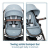 Maxi-Cosi Zelia Luxe 5-in-1 modular travel system with stroller, car seat, and accessories in stylish navy blue.