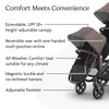 UPPAbaby RumbleSeat V3 second lower all-weather seat with magnetic buckle and adapters, compatible with Vista V2 and V3, in Declan color.