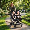 Lightweight double stroller for twins by My Store, side-by-side infant and toddler stroller with adjustable canopy and reclining seats.