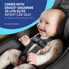 Graco Modes Nest travel system with SnugRide DLX infant car seat and stroller, featuring adjustable slide mechanism and modular design.