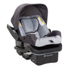 Pink Bamboo Baby Trend Passport cargo stroller travel system with EZ-Lift Plus infant car seat, featuring a pink fabric and storage basket.
