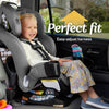 Graco Extend2Fit convertible baby car seat in Gotham color, rear and forward facing with adjustable extension panel for extra legroom.